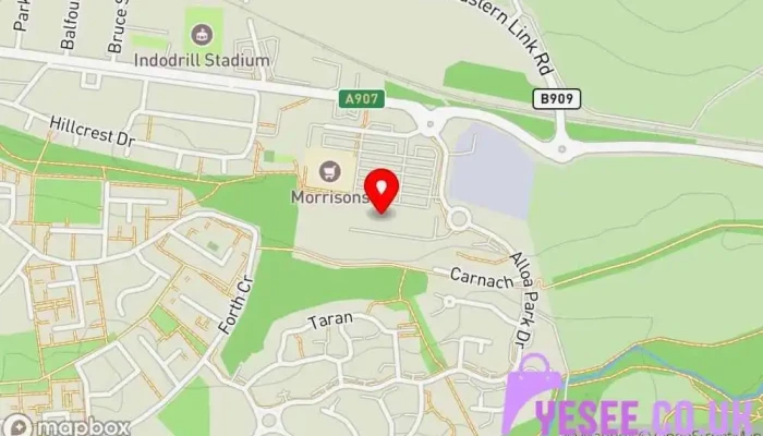 map of B&M Home Store with Garden Centre Discount store, Flooring store, Fuel supplier, Garden center, Liquor store, Paint store, Wallpaper store in Alloa