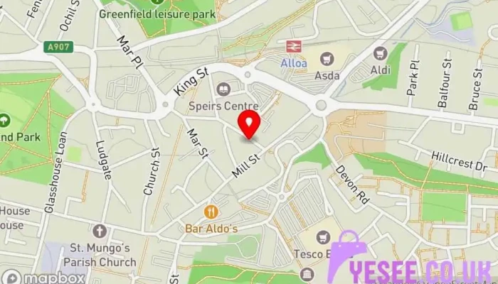map of Sense Scotland Thrift store, Charity, Used book store, Used clothing store, Used furniture store, Vintage clothing store in Alloa