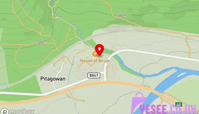 map of The House of Bruar Department store, Clothing store in Pitlochry