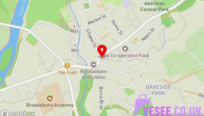 map of The Original Factory Shop (Aberfeldy) Discount store, Beauty supply store, Clothing store, Shoe store in Aberfeldy